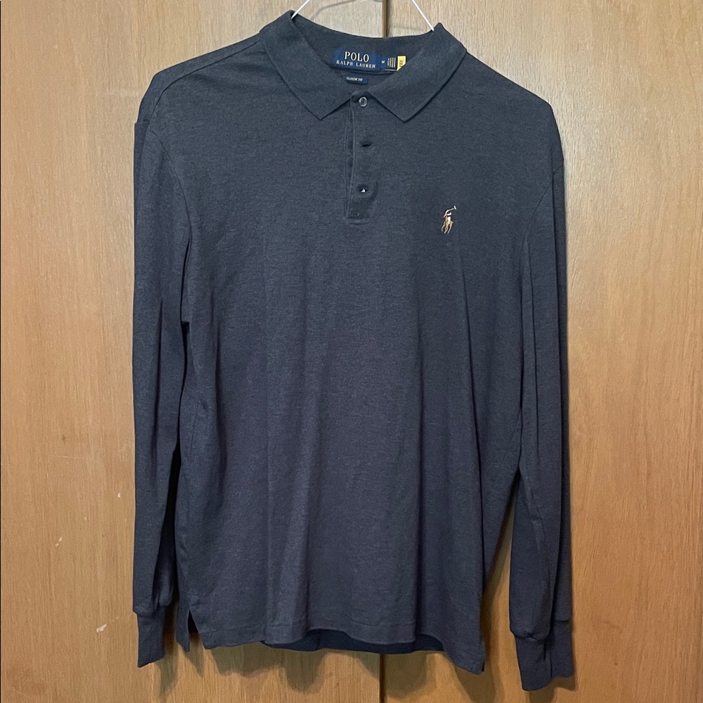 Polo by Ralph Lauren Men's Dark Gray Long Sleeve Polo